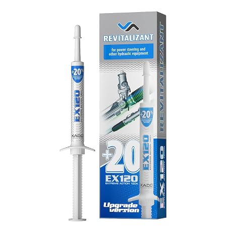 XADO Power Steering Fluid Oil Additive EX120 - Metal Repair Conditioner and Revitalizant for Steering Wheel Booster and Hydraulic Equipment - Protective Fluid Treatment from Wear (Syringe, 8 ml)