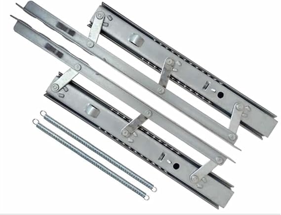 Hinge, Table Slide Lifting Rail Hinge,Telescopic Folding Dining Table Bracket Rail,Save Space, with Hydraulic Buffer,Furniture Hardware(Size A)