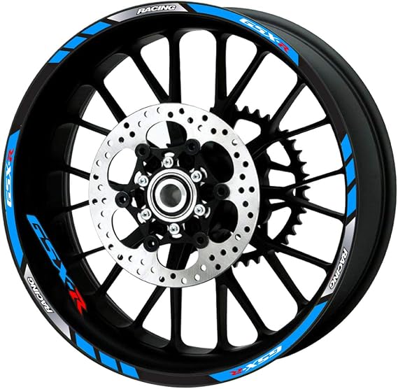 Motorcycle Front and Rear Wheels Edge Outer Rim Sticker Reflective Stripe Wheel Decals for Suzuki GSX-R