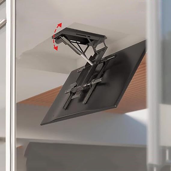 Motorized Ceiling TV Mount, Motorized TV Wal Mount, With Remote Control Hidden TV Flip Electric Hanger, Telescopic Electric TV Auto Lift, Dual-Mode Control Height Adjustable TV Stand(50-75inch TV)