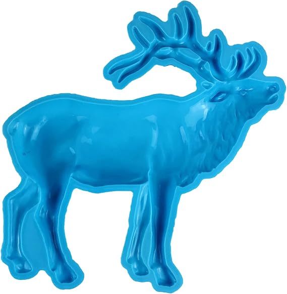 3D Elk Silicone Molds Animal Resin Mold Large Animals Statue Making Epoxy Casting Mould for Wall Hanging Door Decoration