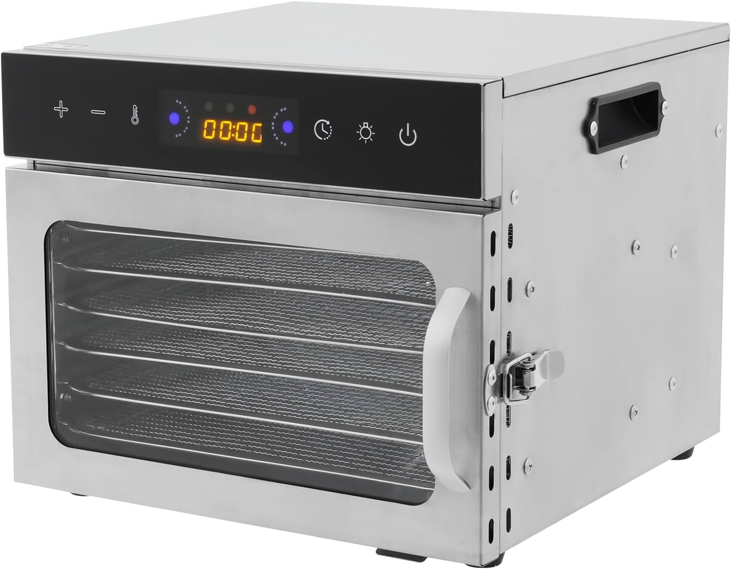 Food Drying Fruit Dryer Stainless Steel Dehydrator Machine for Fruit Dehydrated Dryer Adjustable Timer and Temperature Control Overheat Protection 360 Food Drying/86-194F (6-Tray/400W)