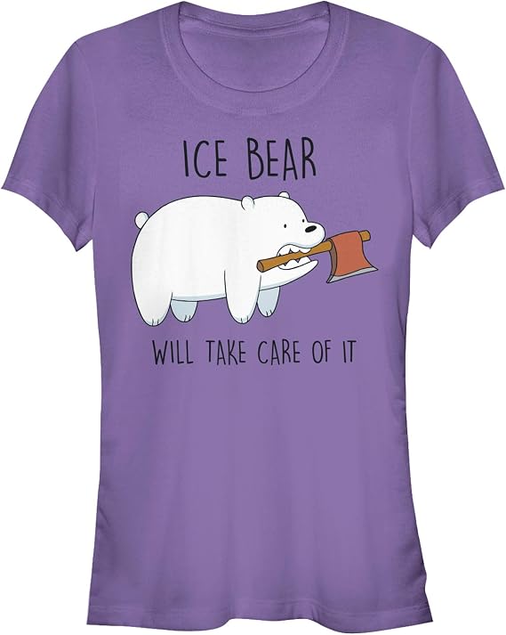 Junior's We Bare Bears Ice Bear Will Take Care of It T-Shirt