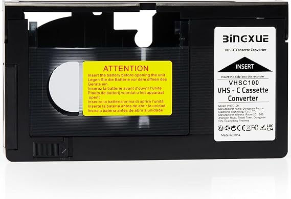 Cassette Adapter for Camcorders SVHS VHS-C to VHS, Compatible 12mm, Motorized VHS Cassette Converter (Not Compatible with 8mm / MiniDV / Hi8)