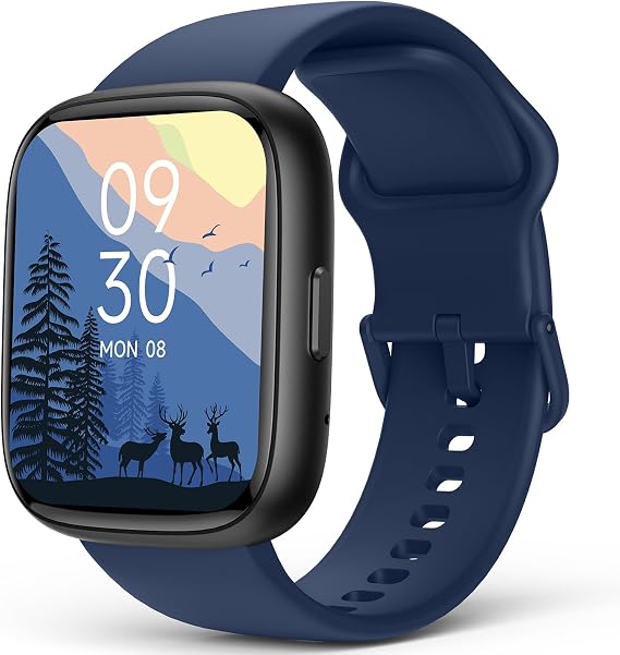 SOUYIE Smart Watch with 100+ Sport Modes, Alexa Built-in, 1.83" HD Customizable Touch Screen, IP68 Waterproof, Heart Rate, SpO2 & Stress Monitor, Fitness Tracker for Android & iPhone