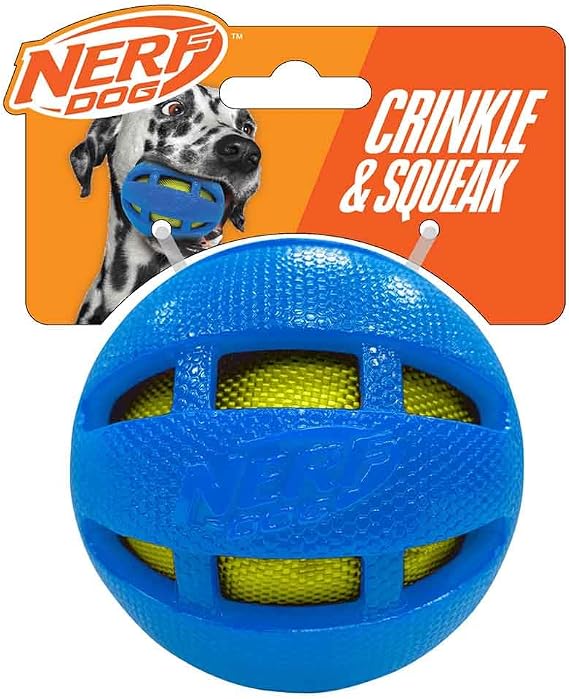 3.8in TPR Squeak and Crunch Ball Blue