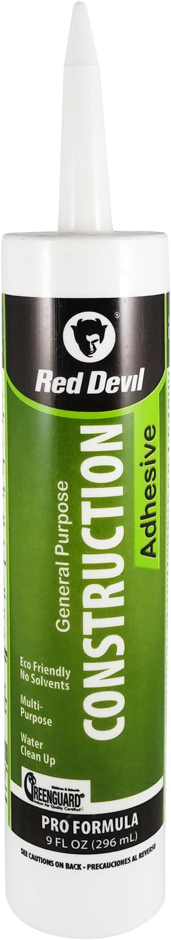 Red Devil 077606 General Purpose Construction Adhesive, 9 oz, 1-Pack, White
