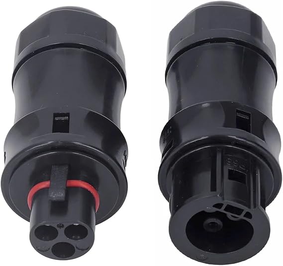 Bc01 3 Pin Connector AC Male Female IP68 For Solar Grid Tie Micro Inverter PV Panel Power Setup Adapter(Male Female 1Pair)