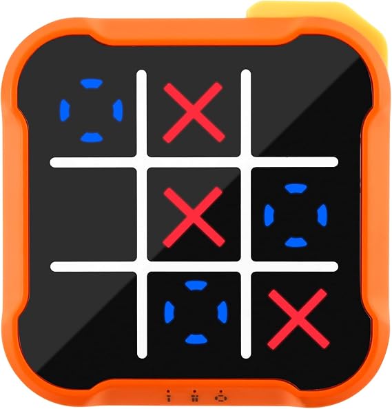 Bolt Game Electronic Tic Toe Games Noughts And Crosses Game Travel Family Games for Educational and Memory Growth Education Toys for 3+ Year Old Boys Girls Adults (orange)
