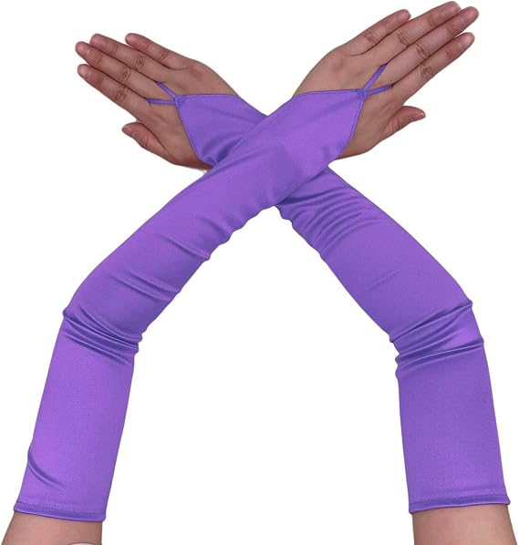 Aniler Women's Long Opera Party 1920s Satin Stretchy Elbow Length Gloves