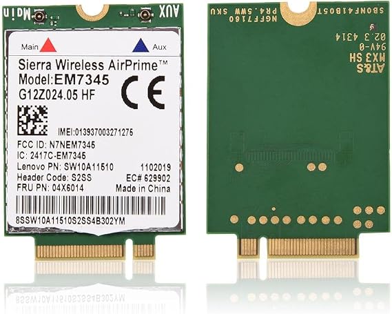 Network Card, EM7345 4G LTE WWAN Card Module for X250 X1C W550 T450 X240 T440 Support for LTE/HSPA& /EMEA Countries