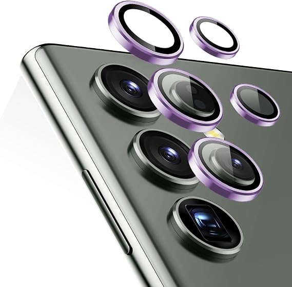 Microsonic Samsung Galaxy S24 Ultra Single Camera Lens Protection Glass Lilac [Galaxy S24 Ultra Compatible Screen Protector - Lilac]