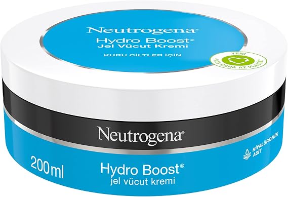 Neutrogena Hydro Boost Hızlı Emilen Vücut Kremi Kavanoz Hyalüronik Asit İçerikli Nemlendirici Jel Vücut Kremi Normal ve Kuru Ciltler İçin 200 ml
