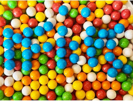 Bubblegum Balls Sweet Bags, Tutti Frutti Flavor, 1KG, Multicoloured, Party Sweets, Retro Candy, Bulk Sweets