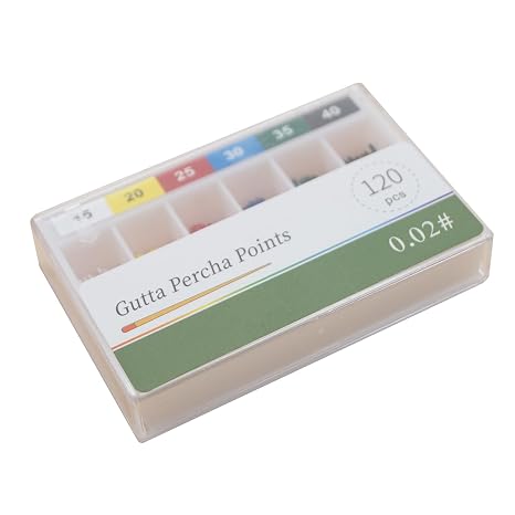 Dental Gutta Percha Points .Dental Endo Endodontic Absorbent Paper Points 02 Taper, #15-40 Assorted, 120pcs