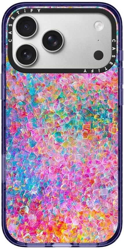CASETiFY for iPhone 17 Pro Max Case - Impact Compatible with MagSafe | 8.2 ft. 4x Military Grade Drop Protection | My Neon Summer by Ingrid Ching | Soft Blue