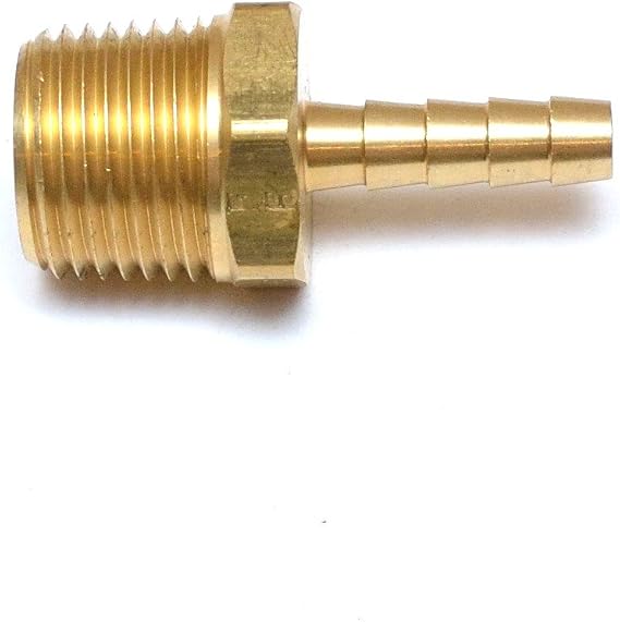 FasParts 1/4 Hose ID / Hose Barb to 1/2 Male NPT MIP MPT Straight Brass Fitting Fuel / Air / Water / Boat / Gas / Oil WOG by FASPARTS