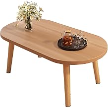 Low Oval Coffee Table,Solid Table Legs, Asia Japanese Style Furniture for Balcony Living Room Low FloorFloating Window TableGarden Tables(A,70x50x52cm)
