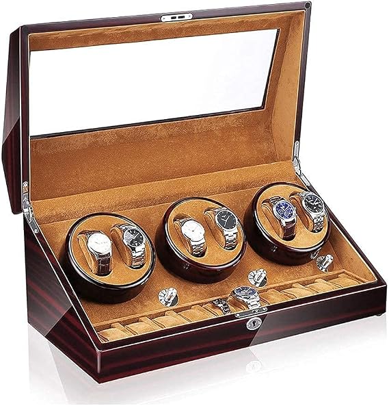 Automatic watch winder,Box, 5 Mode And Quiet Motor, Fit Most Rotating Box And Wooden 10 Storage Boxes Happy Life (D)