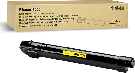 Phaser 7800 Yellow High Yield Toner Cartridge Remanufactured for Xerox 106R01568 Toner Cartridge for Xerox Phaser 7800 7800DN 7800DX 7800GX (17,200 Pages)