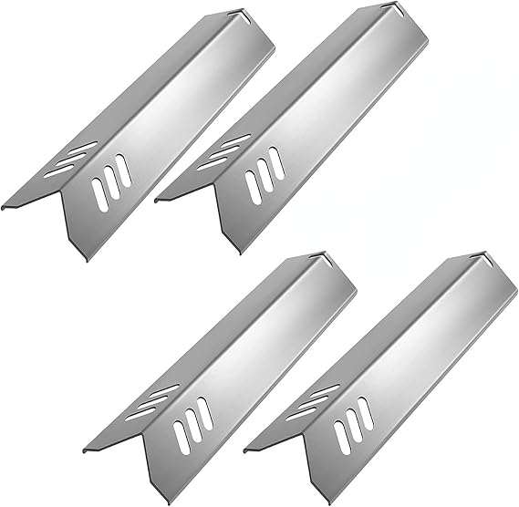 15" Stainless Steel Grill Parts Replacement for Dyna-Glo DGF510SBP, Uniflame GBC1059WB, Heat Plates for Backyard Grill BY15-101-001-02, BY13-101-001-13,Steel Heat Shield Tent 4-Pack
