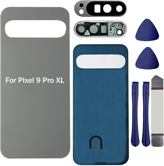 Pixel 9 Pro XL バックガラス交換用 Google Pixel 9 Pro XL 5G リアバックカバー ガラスハウジングドア カメラレンズ付き、テープとツールキットをインストール済みPixel 9/9 Pro用ではありません-Hazel
