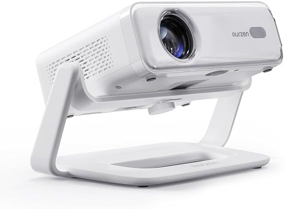 Aurzen D1 Smart Projector + 180° Angle Adjustable Stand for Home Use, Compact, Netflix Instant Startup, Ceiling Projection, Compatible with 1/4-Inch Screws