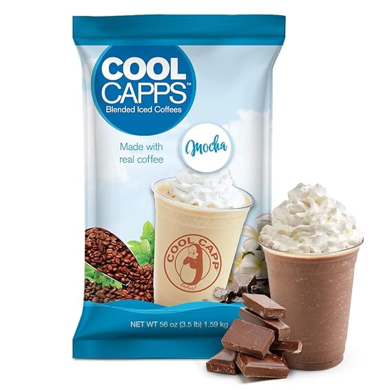 Cool Capp Mocha Blended Iced Coffee Mix Instant Frappe Powder Drink Mix