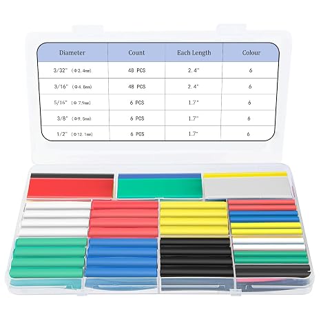 114 PCS Heat Shrink Tubing Kit - 3:1 Adhesive Lined, Marine Grade Waterproof, 6 Colors 5 Sizes for Industrial, Automotive, Wire and Cable Repair