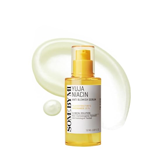 SOME BY MI Yuja Niacin Anti Blemish Serum 1.69oz, 50ml Korean 10% Niacinamide & Vitamin C Serum to Brighten Dull-Looking Skin Dark Spot Remover for Pigmentation & Melasma Korean Skin Care