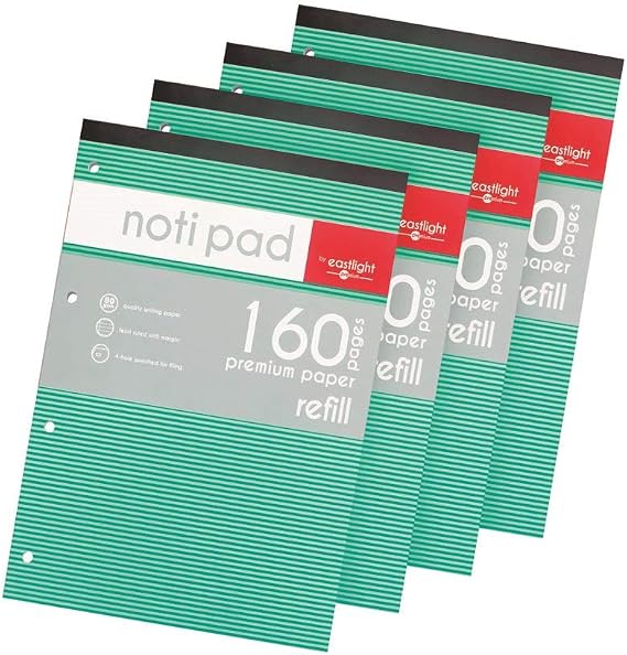 Eastlight A4 Refill Pad 8mm Ruled 160 Pages 80gsm Pack of 4