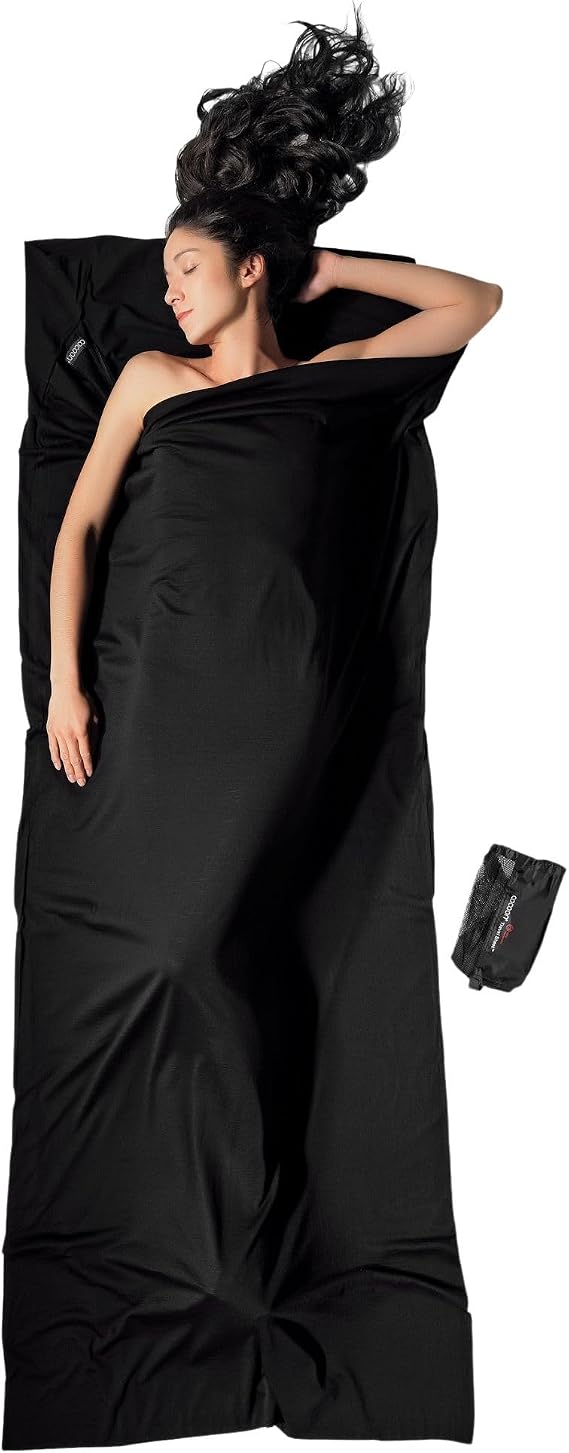 COCOON Merino Wool TravelSheet Sleeping Bag Liner - Black