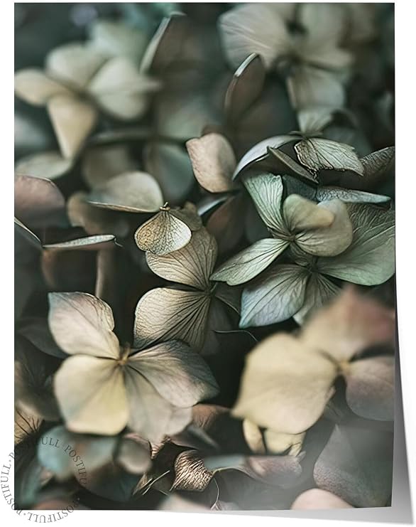 Postifull Green Hydrangea Poster, Çerçevesiz Duvar Posteri, Dikey Duvar Tablosu Comfort Serisi No:108400;70 X 100 Çerçevesiz Poster
