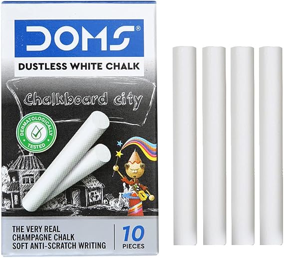 4OUR FAITH Non-Toxic Dustless White Chalk Sticks Pack of 100 | Smooth Writing & Easy to Use | Ideal for Classroom, Office, Art, Blackboard, Drawing | Durable, Clean White Chalk