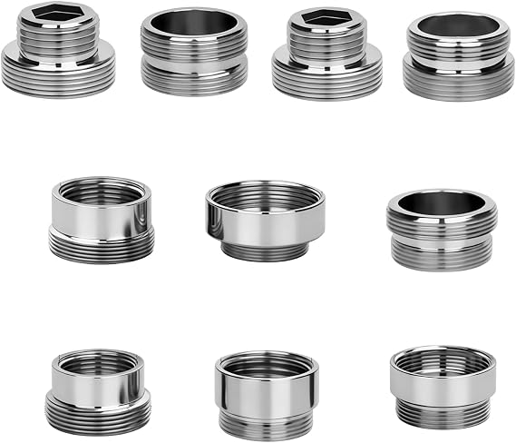 10 Pcs Faucet Adapter Kit, Faucet Adaptor for Kitchen Bathroom Sink Water | M16 to M22, M18 to M22, M20 to M22, M22 to M22, M24 to M22 Male Thread, Tap Adapter for Kitchen Sink Tap Aerator Connector