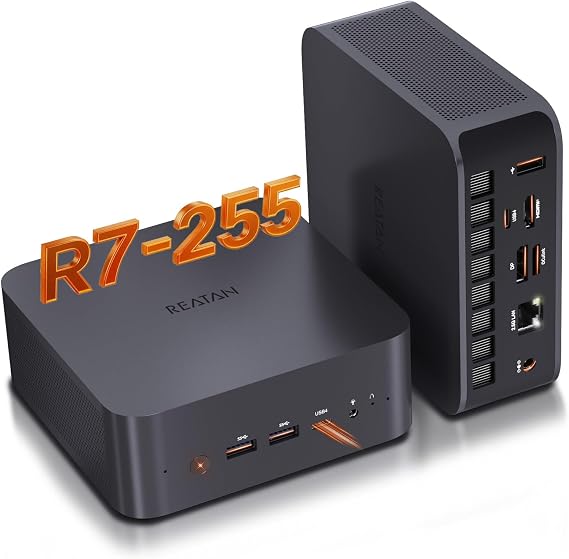 Reatan Oculink Gaming Mini PC, Ryzen 7 255(up to 4.9GHz) Barebone Mini PC