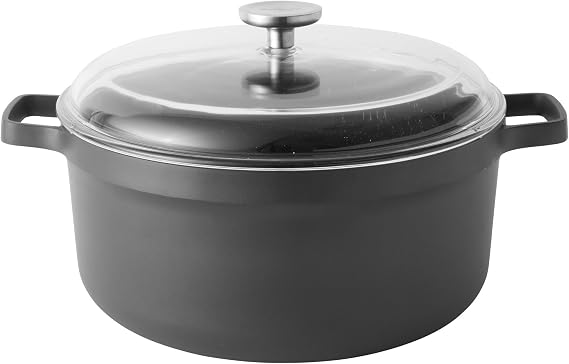 Berghoff GEM Nonstick Cast Aluminum Stockpot with Glass Lid, 11 in, 7.7qt