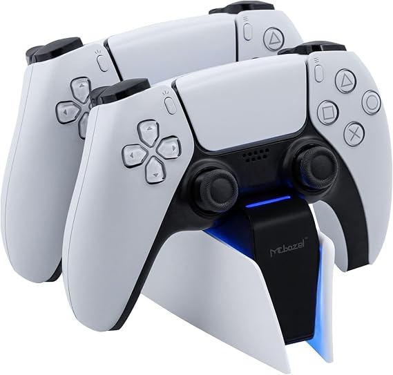 Mcbazel PS5 Controller Charging Dock, Dual USB Fast-Charge Station with LED Indicators & Tri-Protection for DualSense Controllers[White]