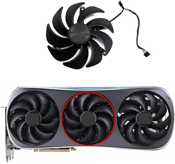 GAH3S2H GAA3S2H RTX4080 Video Card Fan for ZOTAC for GeForce RTX 4080 Super 4090 AMP Extreme AIRO Graphics GPU Cooler(B-Fan)