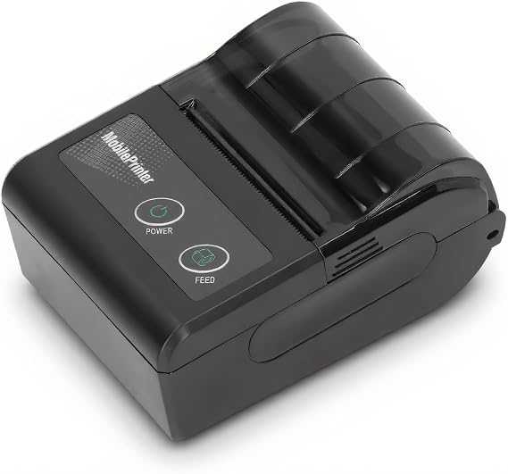 Receipt Printer, Mini BT Thermal Printer with 58mm Print Paper Roll, Smartphone Control, Portable Personal Bill Printer for Restaurant Sales Retail
