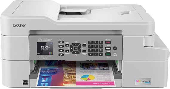 Brother MFC-J805DW XL Extended Print INKvestmentTank Color Inkjet All-in-One Printer with Mobile Device and Duplex Printing with Up to 2-Years of Ink in-Box, White