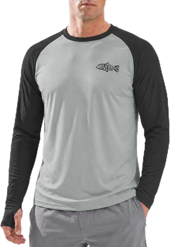 Riverruns Men's UPF 50+ Sun Shirt Long Sleeve Rash Guard Quick Dry