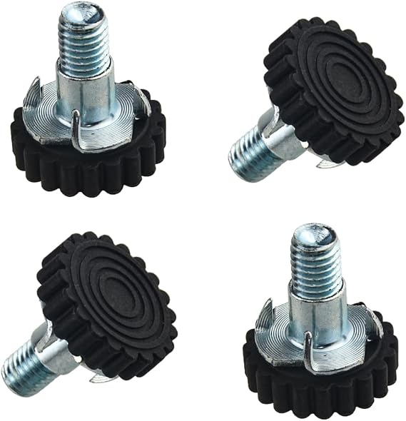 TOVOT 4PCS M101.5 Furniture Leveling Feet with Nuts Screw-on Table Leg Levelers Silver(3033MM)