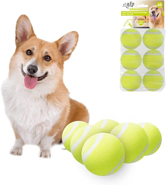 ALL FOR PAWS Dog Tennis Balls for Mini Launcher Machine, 6 Pack 4.8cm Durable Puppy Tennis Balls Replacement(Mini balls 6 Pack)
