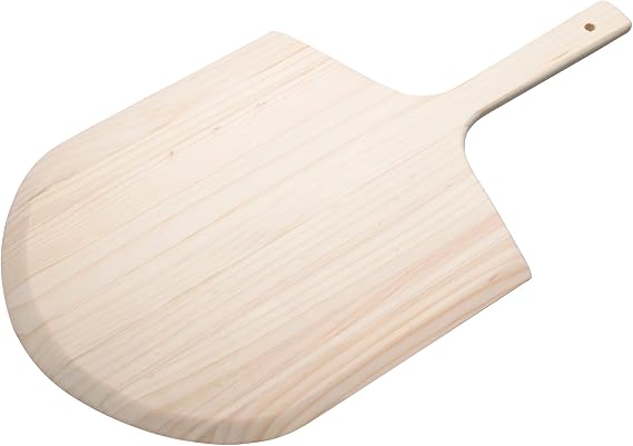 Winco 14" x 15" x 24" Wooden Pizza Peel With 24" Handle