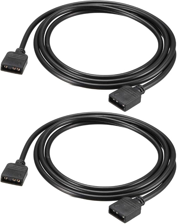 sourcing map ARGB Splitter Cable Female to Female 3 Pin Extension Connector Cord Wire for 5050 3528 LED Light Strips 50cm Length 2Pcs