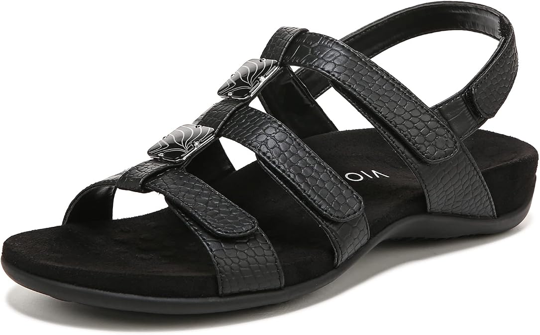 Vionic Women's Women's Rest Amber Backstrap Sandal - Ladies Adjustable Walking Sandals with Concealed Orthotic Arch Support