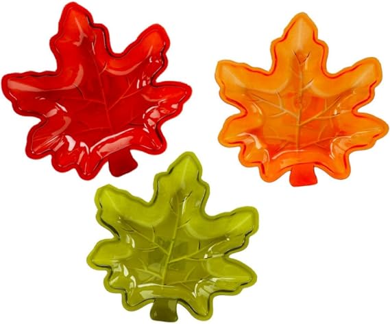 3 Pack of Fall Autumn Leaf Candy Dishes