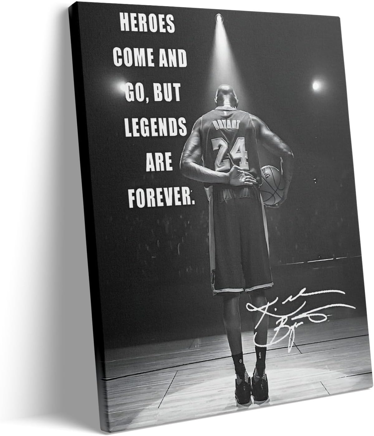 Kobe Bryant Canvas Wall Art Decor - 8X10 inch Inspirational Legends Are Forever No. 24 Lakers Basketball Poster, Iconic Tribute to the Black Mamba, Sports Wall Decor for Home, Office or Gym