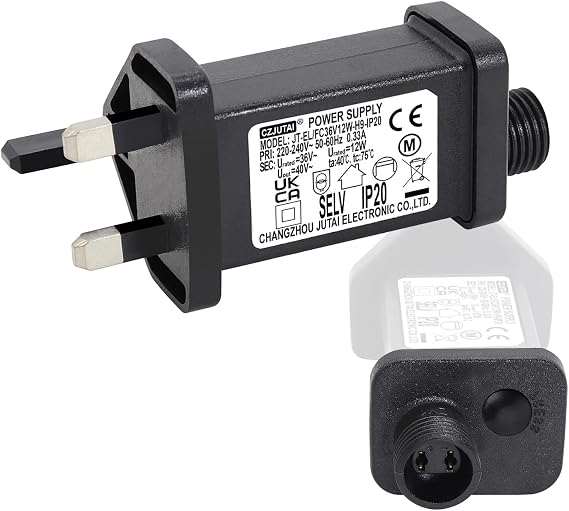 CubePlug String Lights Indoor-Outdoor Power Adapter for CZJUTAI JT-EL/FC-36V12W /9W /7.2W /6W /4.5W /3.6W-IP20 Christmas Lighting, Multi Function Control Box [W7T2]